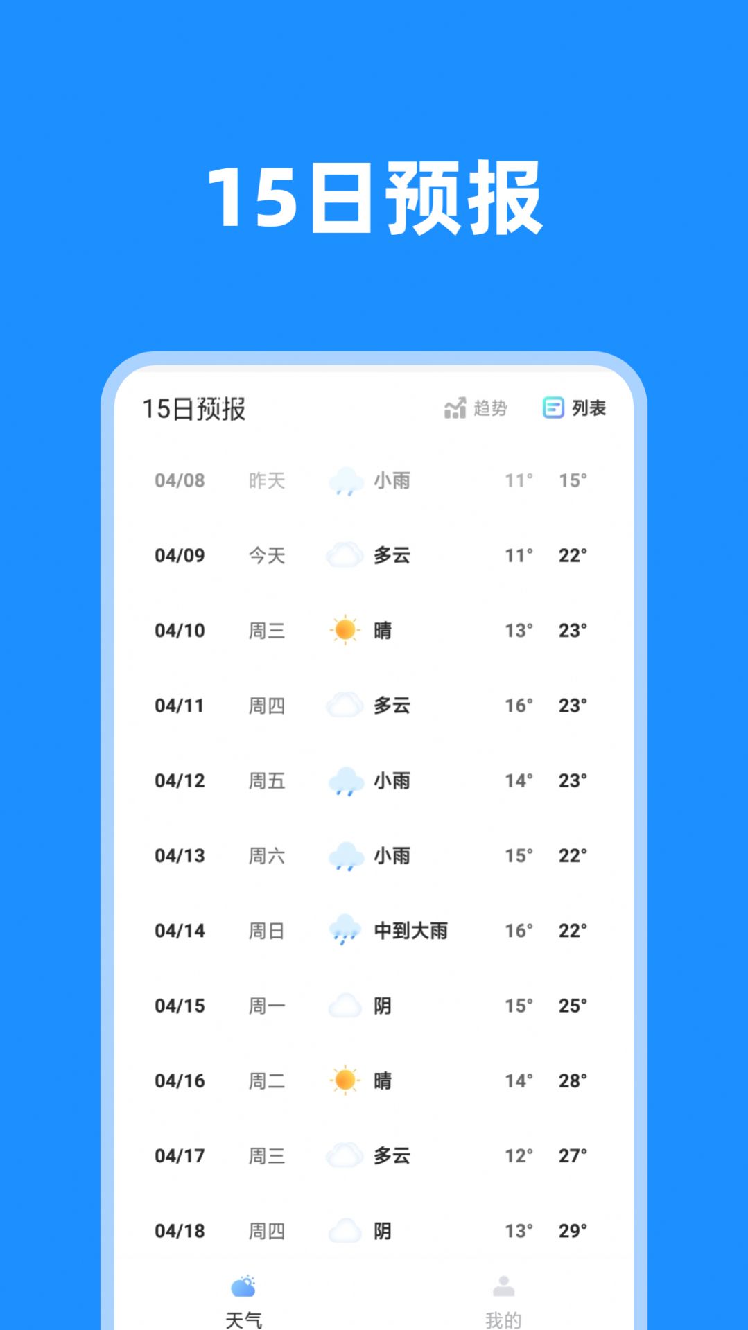 一览天气预报软件官方下载 v1.0.1