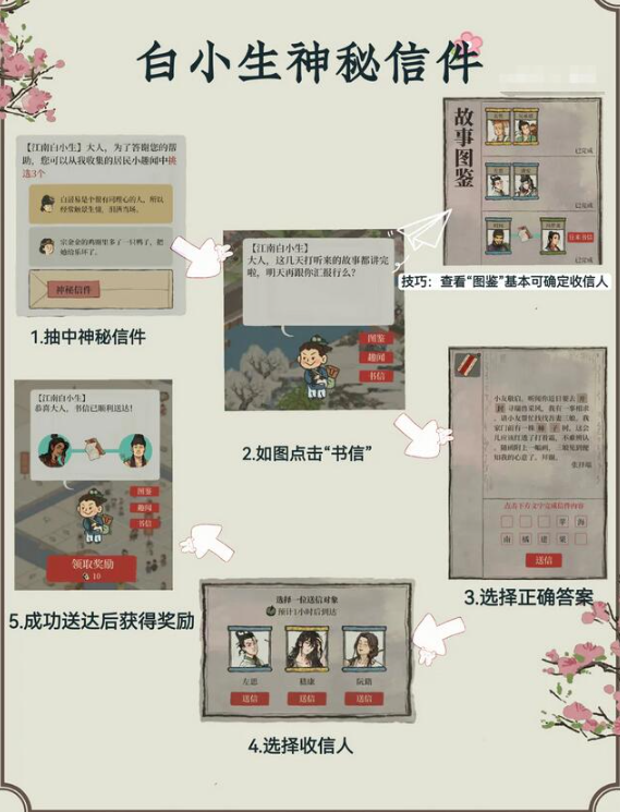 江南百景图白小生神秘信件答案是什么