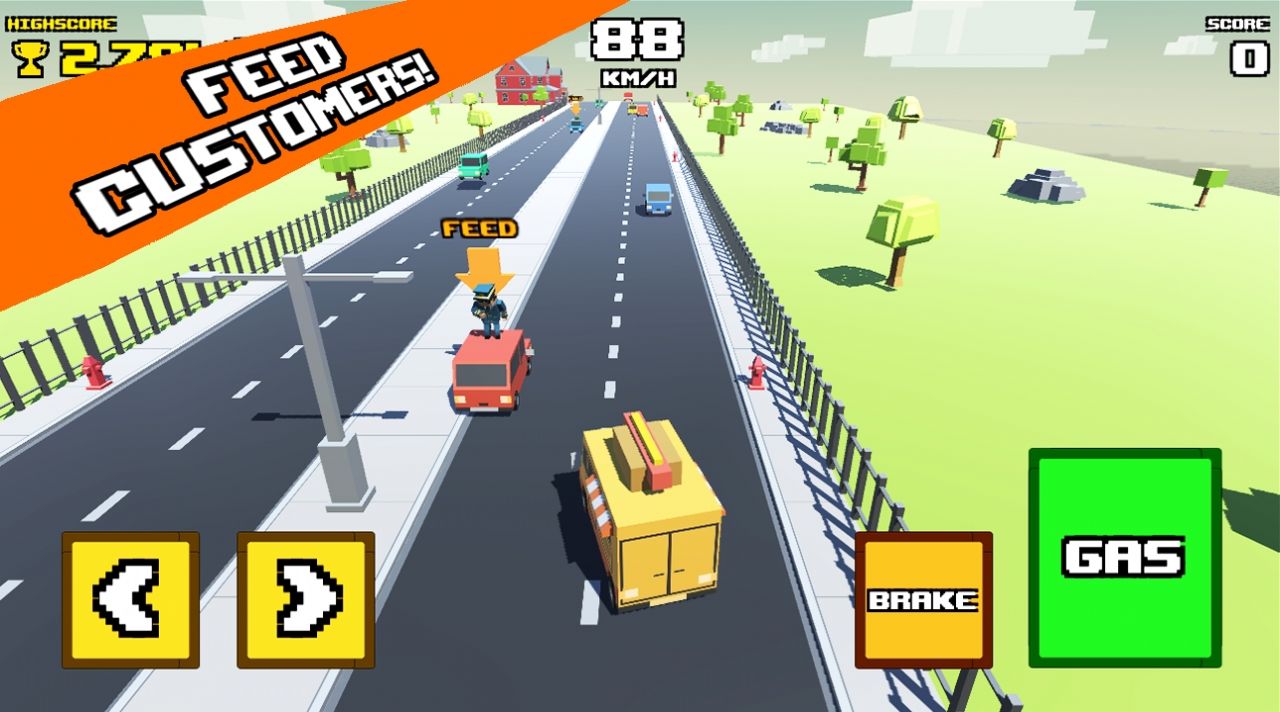 疯狂之路快餐车游戏官方版（Crazy Road Fast Food Truck） v0.2