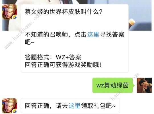 蔡文姬的世界杯皮肤叫什么？ 王者荣耀5月30日每日一题答案